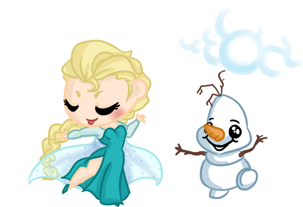 Queen Elsa And Olaf By Ijen-ekusas - Olaf Chibi Png (1024x737)