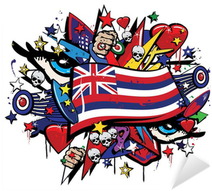Hawaii Aloha State Flag Graffiti Colorful Pop Art Illustration - So-04f Xperia A2 エクスペリア エース ドコモ Docomo スマホケース 000270 (400x400)