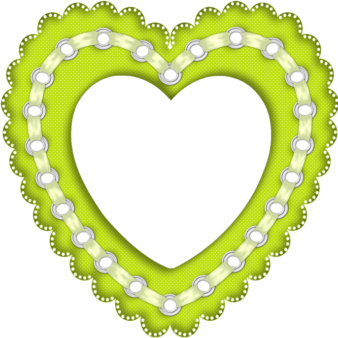 Hearts ‿✿⁀♡♥♡❤ - Green Heart Picture Frame (672x672)