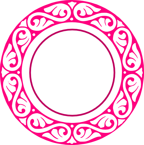 Scalloped Circle Frame Clip Art (594x597)