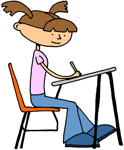 Girl Student Clipart Free Images - Students Working Clip Art (400x481)