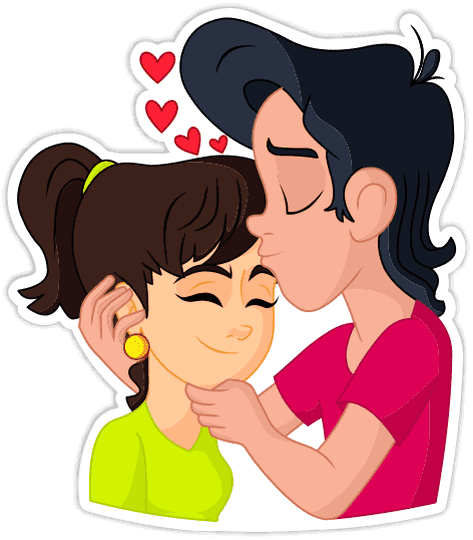 Send - New Love Couple Sticker Download (473x540)