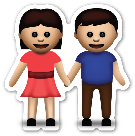 Emoji Sticker Emoticon Love Iphone - Couple Emoji Png (525x528)