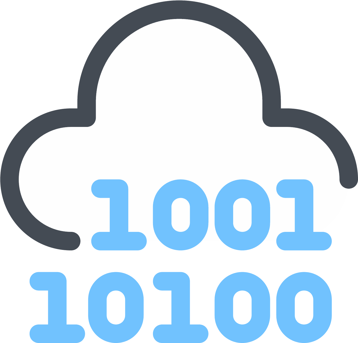 Cloud Binary Code Icon - Cloud Computing (1600x1600)