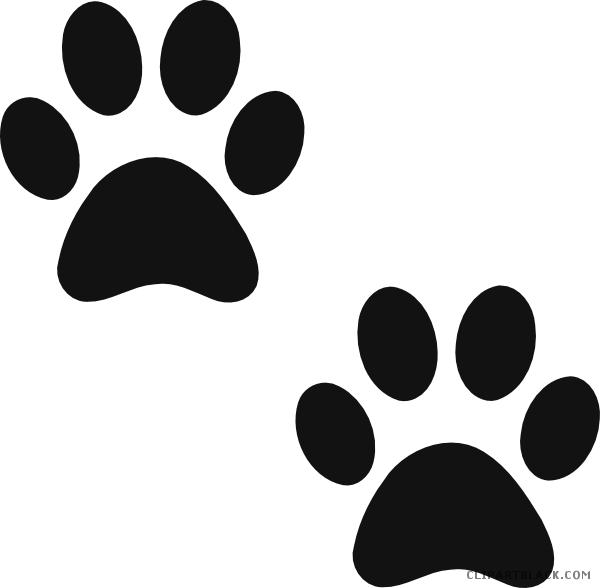 Paw Print Animal Free Black White Clipart Images Clipartblack - Cartoon Dog Paw Print (600x588)