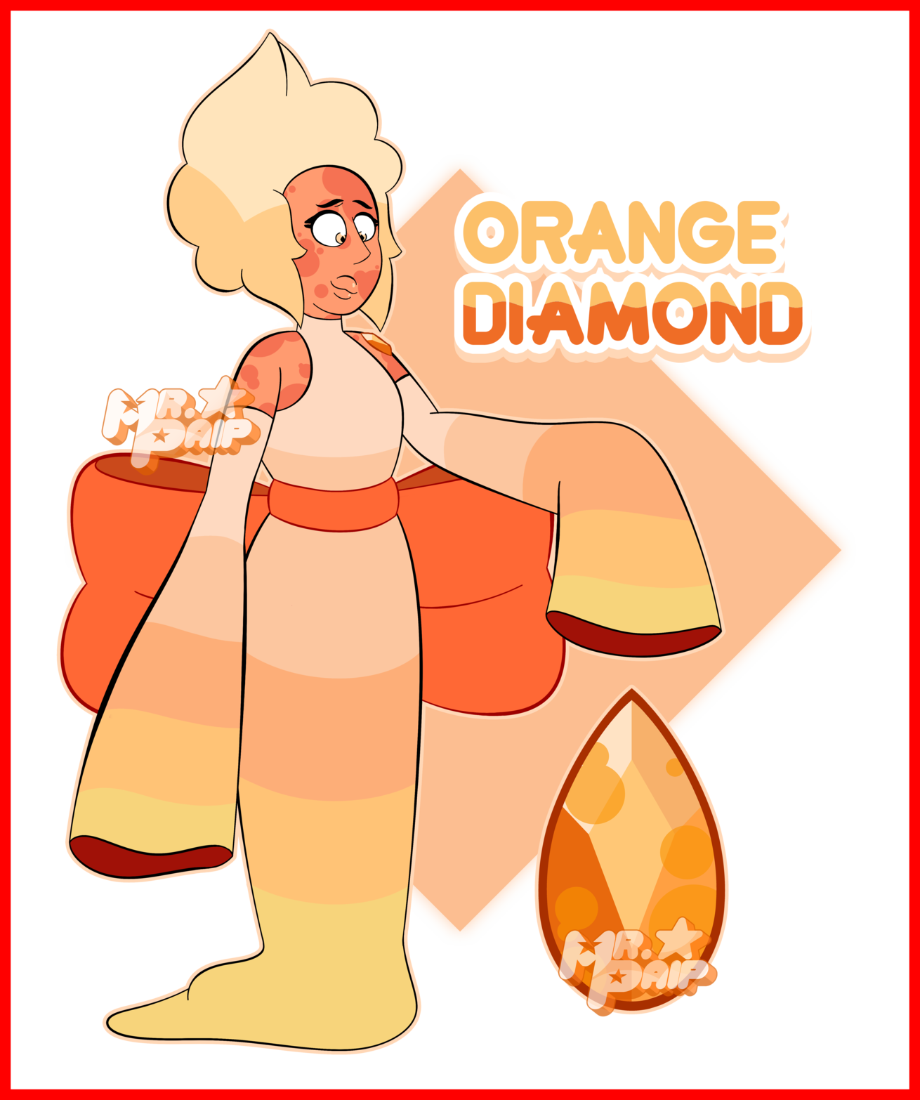 Stunning Diamond Olympus Tumblr Of Graphic Design Golden - Orange Diamond Steven Universe (1310x1566)