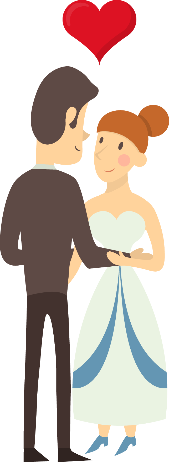 Wedding Flat Design Couple - Wedding Flat Design Couple (643x1757)