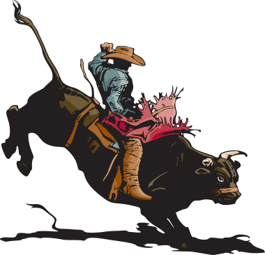 Pin Bull Rider Clip Art - Bull Rider Clip Art (380x366)