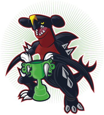 Smogon Frontier Garchomp Illustration - Cartoon (374x416)