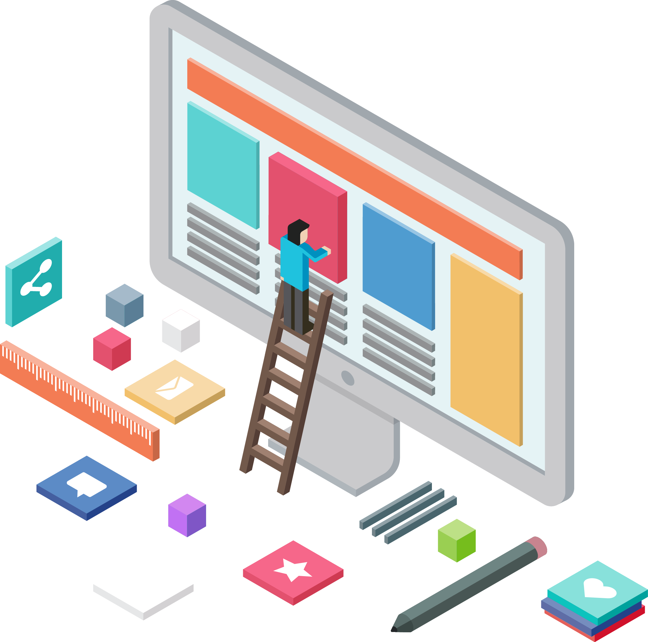 Web Design And Development - Website Design Illustration (2204x2184)