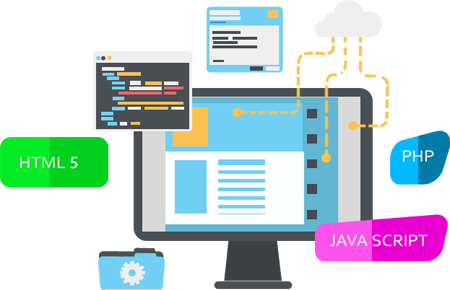 We Are An Emerging Web Development Company Working - Web Development Vector Png (450x290)