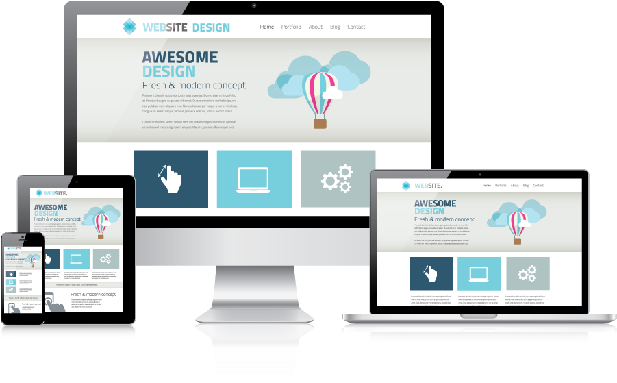 Responsive Website Design Showing Computer, Laptop, - Aukey Wifi Adapter 1200mbps Dual Band Usb 30 Wireless (1000x634)