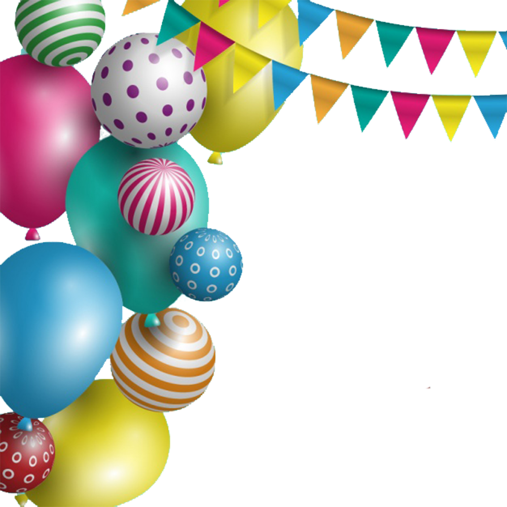 Wedding Invitation Birthday Cake Greeting Card Wish - Balloons And Circles Vector Png (1000x1000)