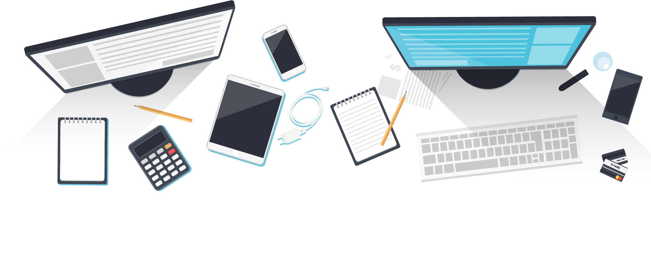 Web Development Responsive Web Design Search Engine - Computer Top View Png (2183x1005)