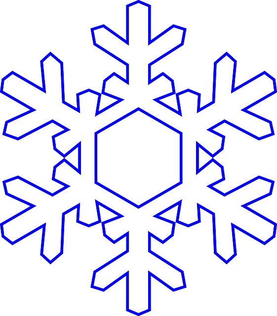 Floco De Neve Cristal Simetria Inverno Gelo Geadawhite - Snowflake Outline (561x640)
