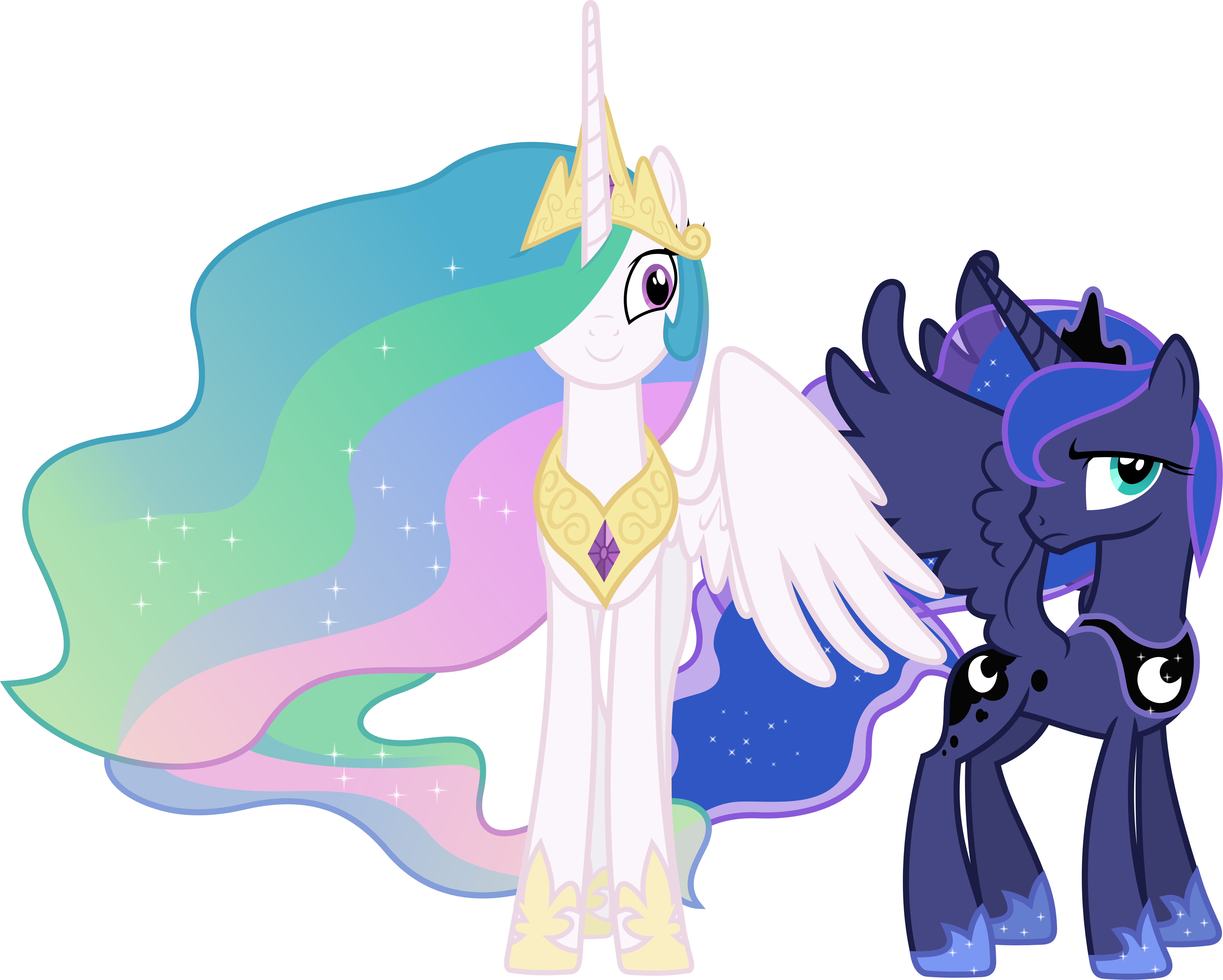 Wonderful Wallpaper Angry Mlp Luna - Princess Luna Princess Celestia (5800x4650)