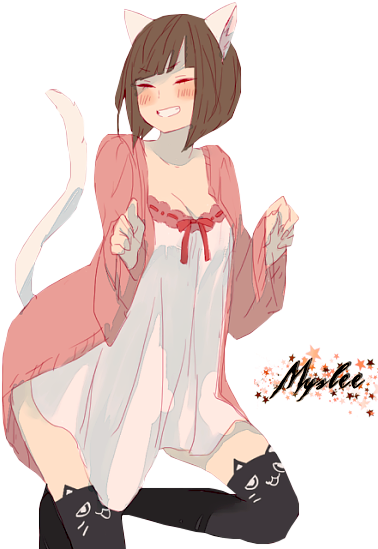 [render] Anime Cat Girl By Myslee-chan - Anime (393x549)