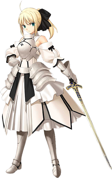Who Are The “black” And “white” Characters - Inspired By Fate Stay Night Saber Lily Cosplay Costume (573x759)
