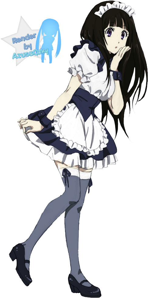 Eru Chitanda 'maid Outfit' Render By Azusacaky On Deviantart - Anime Girl In Maid Outfit (590x1000)