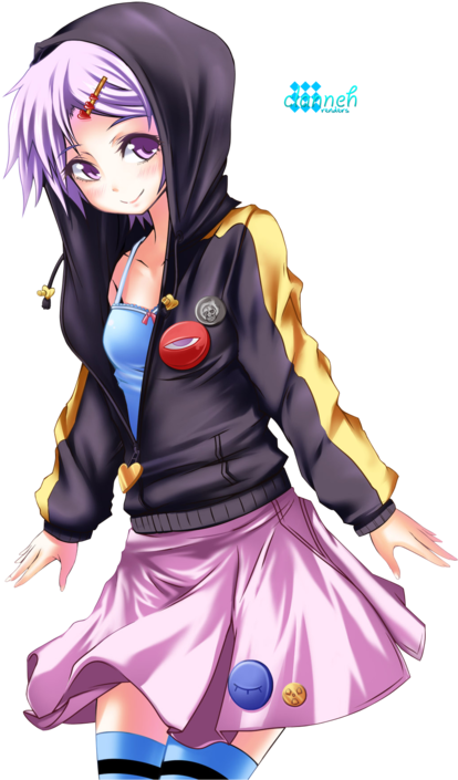 Hoodie Anime - Girl With Hoodie Anime (500x707)