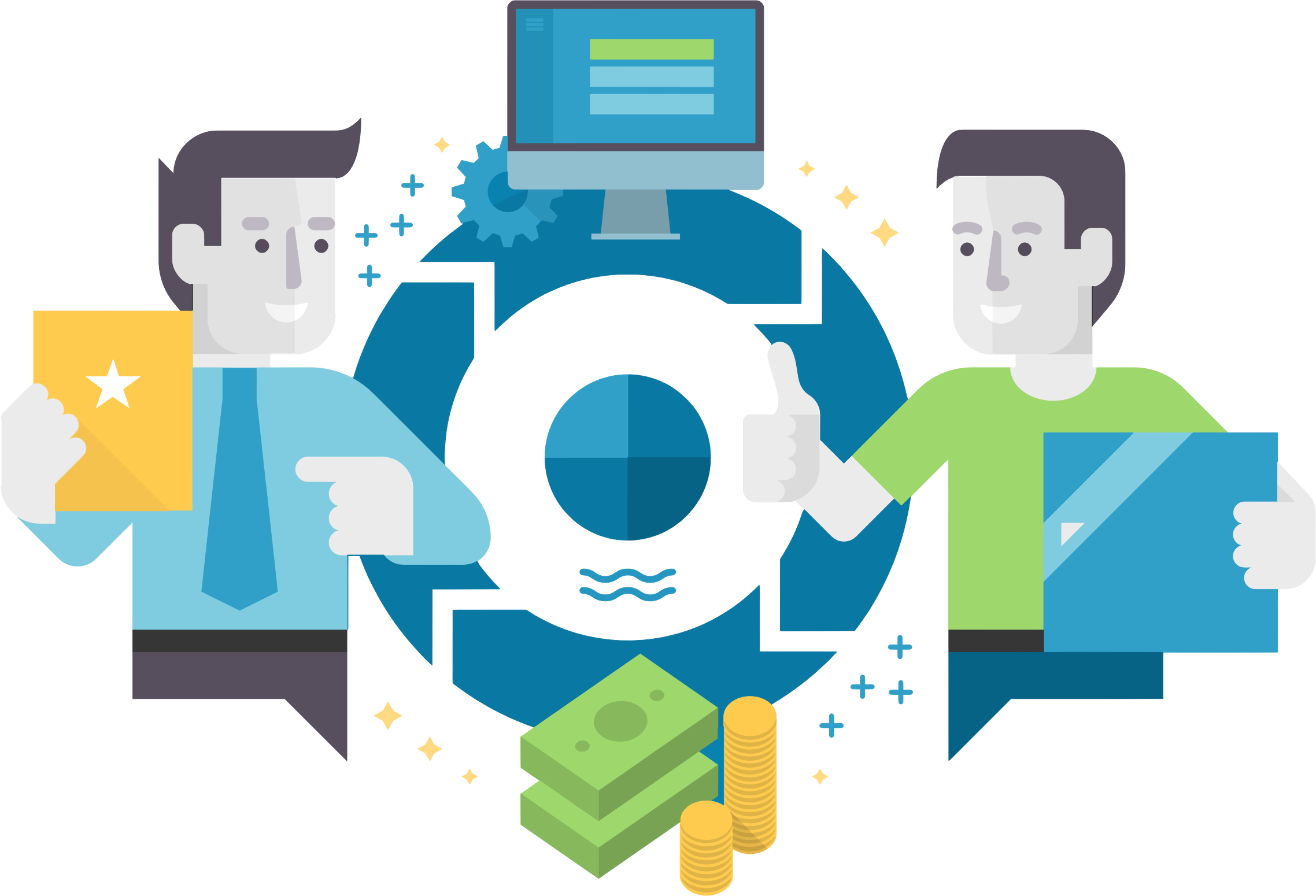 Smart Business Team On Transparent Background - Business (2276x1550)