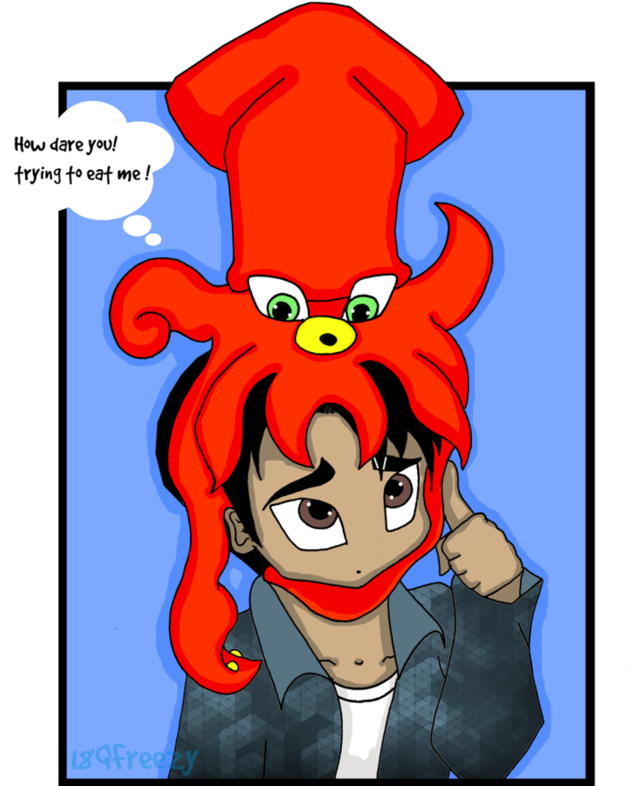 Angry Squid By 18qfreezy On Deviantart Rh 18qfreezy - Squid (906x881)