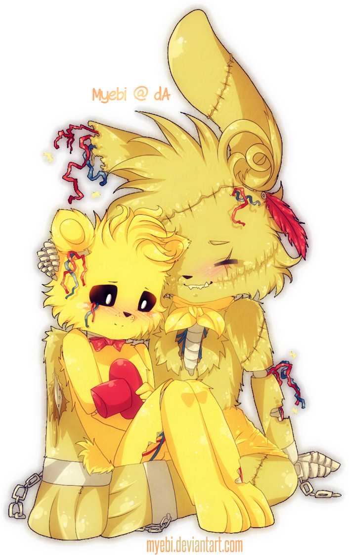 Forgotten Together By Myebi On Deviantart - Goldie X Springtrap (705x1133)