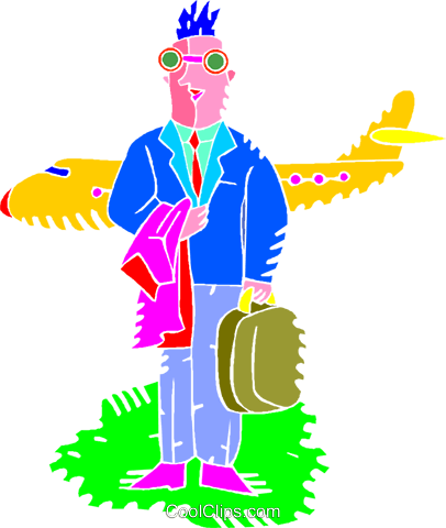 Business Traveler Royalty Free Vector Clip Art Illustration - Illustration (406x480)