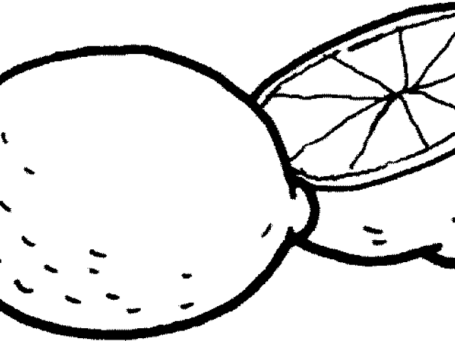 Citrus Clipart Black And White - Colouring Picture Of Lemon (640x480)