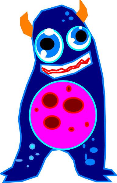 Dark Blue Monster Clip Art At Clker - มอน ส เตอร์ การ์ตูน Png (384x598)
