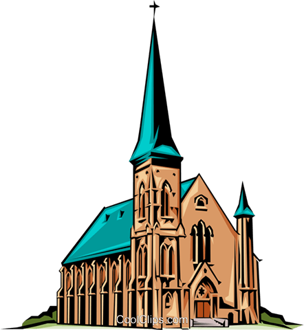 Church Royalty Free Vector Clip Art Illustration Arch0058 - Clip Art Cathedral (442x480)