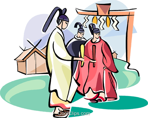Shinto Monks Royalty Free Vector Clip Art Illustration - Clip Art (480x385)