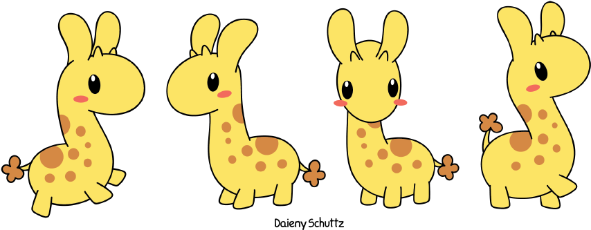 Free Cute Zoo Animals Drawings - Giraffe (893x350)