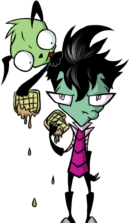 Zim, Gir, And Waffles By Lylatinvader - Gir Waffle (516x1129)