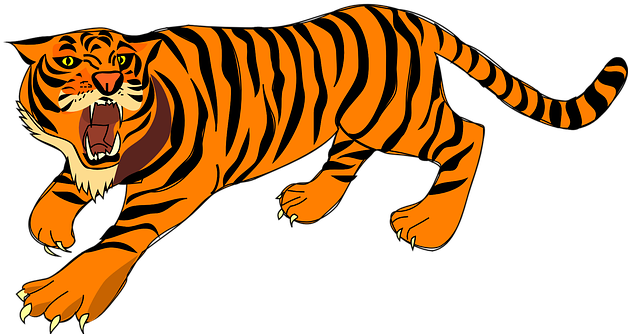 Jungle Animals Clipart,safari Clipart,jungle Animals,tiger - Tiger Clipart (631x340)