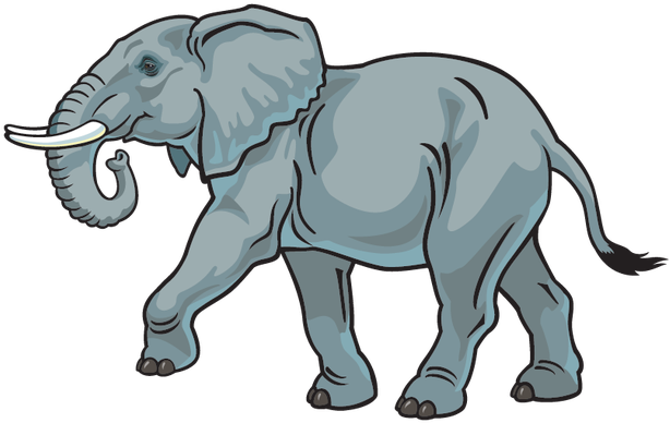 Set With African Animals Clipart The Arts Image Pbs - Side View Of A Elephant (627x399)