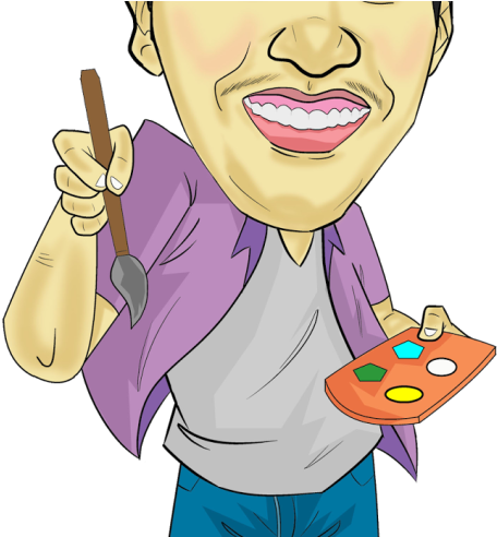 Our Artist Achik Face Painting - Cartoon (800x491)