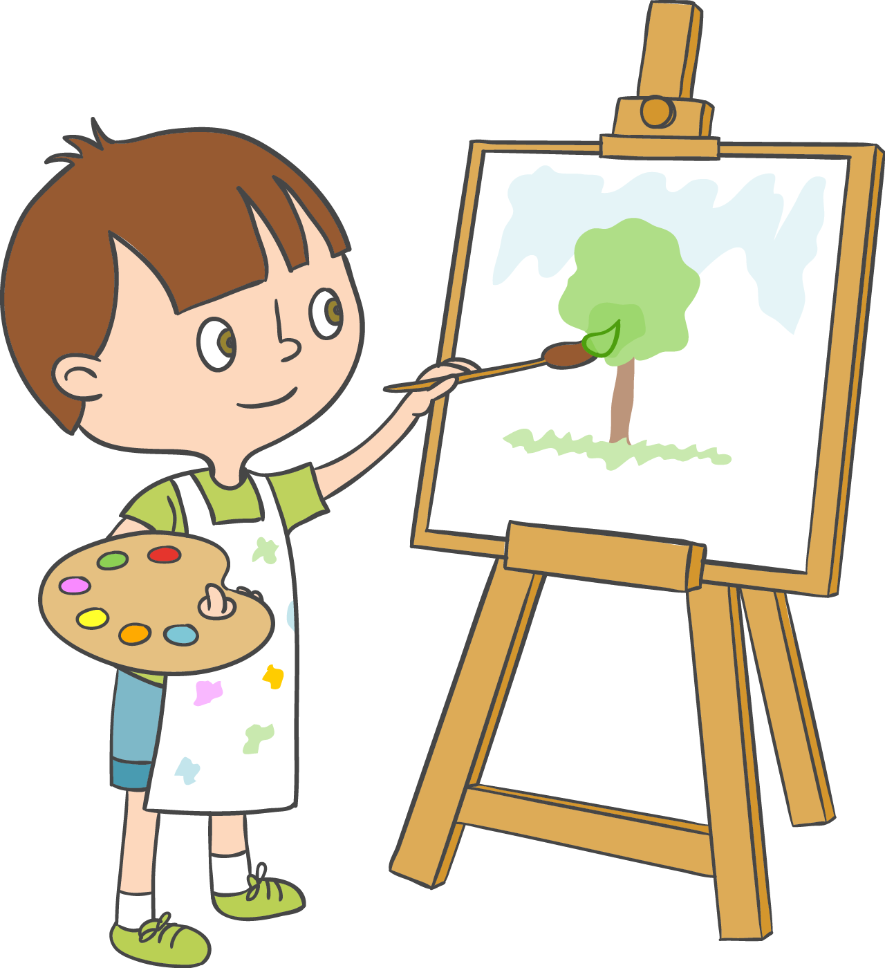 Watercolor Painting Cartoon Illustration - 畫家 卡通 - (1280x1400) Png Clipart Download Watercolor Painting Cartoon Illustration - 畫家 卡通 - (1280x1400) Png Clipart Download