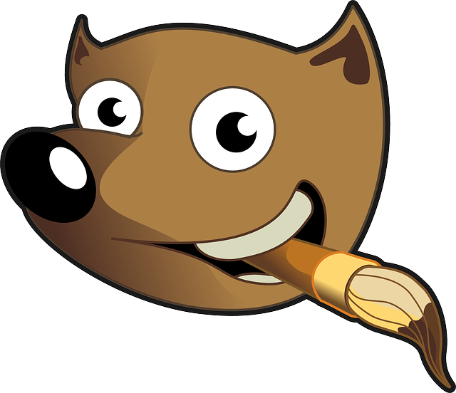 Wilbert, Gimp, Mascot, Animal, Painting, Brush, Dog - Mascota De Gimp (640x552)