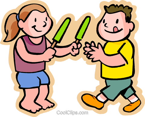 Kids Eating A Popsicle - Share Clipart (885x700)