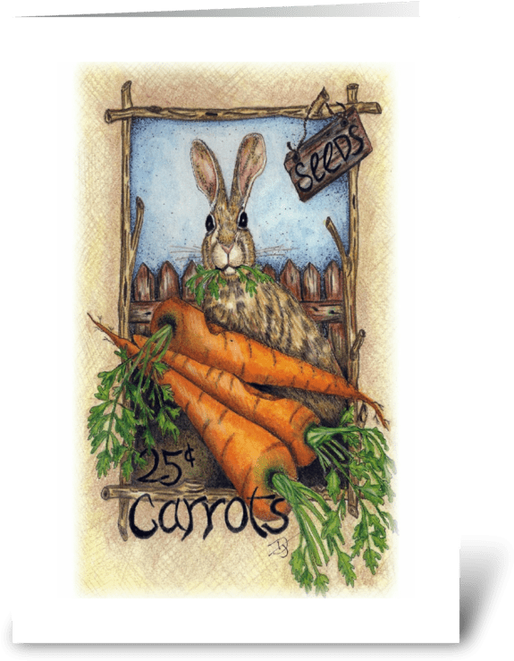Carrots And Rabbit Greeting Card - Baby Carrot (700x792)