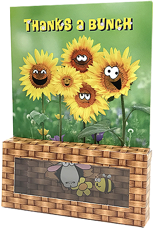 Treeting Cards "bunches Of Thanks" Greeting Card For - Sunflower (500x500)