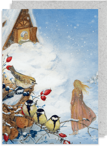 11012 Daniela Drescher Greeting Card - Poster Frau Holle (600x600)