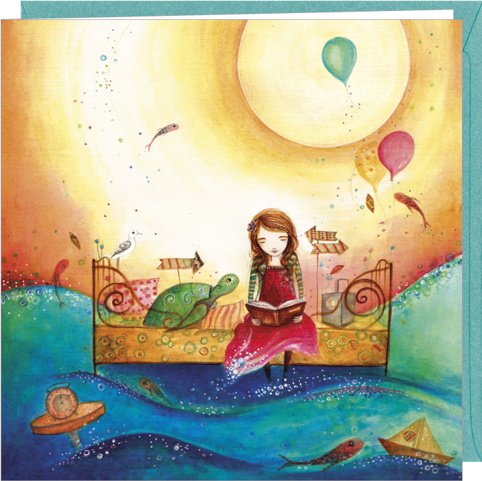 Jehanne Weyman Greeting Card "la Lectrice" - Jehanne Weyman (800x1037)