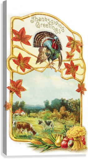 Vintage Thanksgiving Greeting Card With Illustration - Posterazzi Vintage Thanksgiving Greeting Card With (283x511)