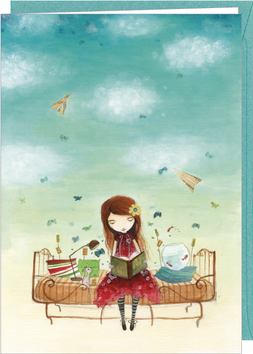 Jehanne Weyman Greeting Card "la Lectrice" - Lectrice (800x1037)