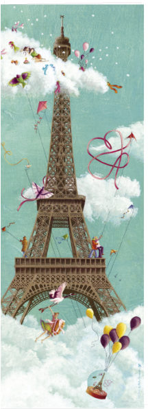 Marie-anne Foucart Vertical Greeting Card 11 X 31 Cm - Marie Anne Fouc Type: Eiffel Tower (458x594)