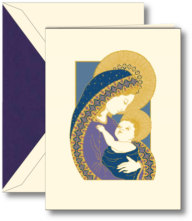 Christmas Greeting Card - Crane Madonna Greeting Card (386x444)