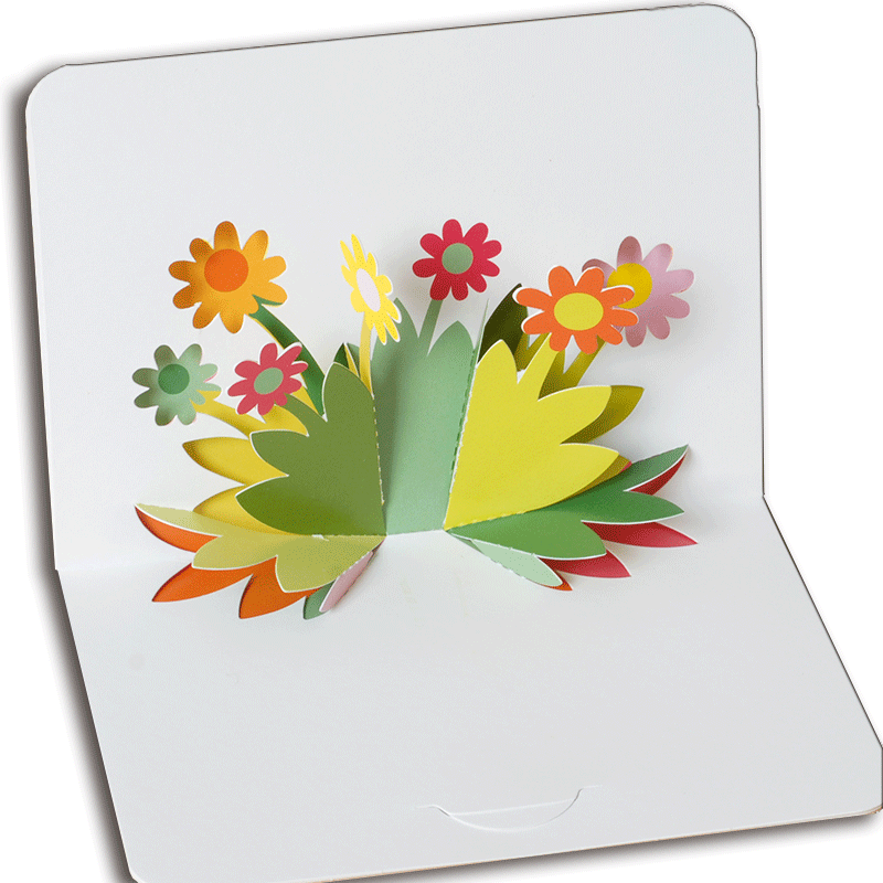 Dreamday Creative Paper Carving Stereo Greeting Card - Popup Flowers Cards (800x800)