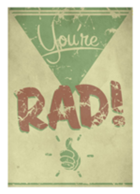 You're Rad Geeky Greeting Card - Greeting Card (400x400)